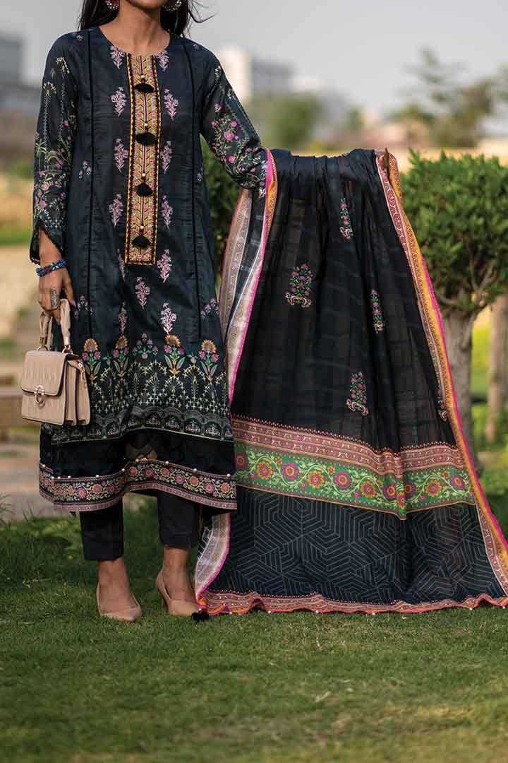 Mizaj - Unstitched Embroidered Lawn - 3 PC - Studio by TCS