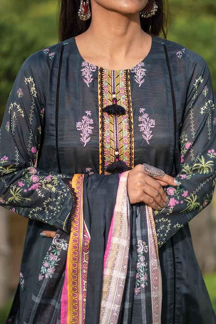 Mizaj - Unstitched Embroidered Lawn - 3 PC - Studio by TCS