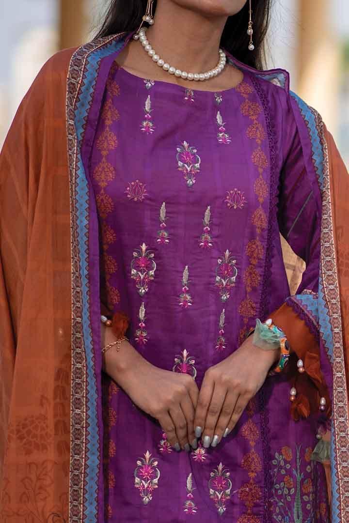 Mizaj - Unstitched Embroidered Lawn - 3 PC - Studio by TCS