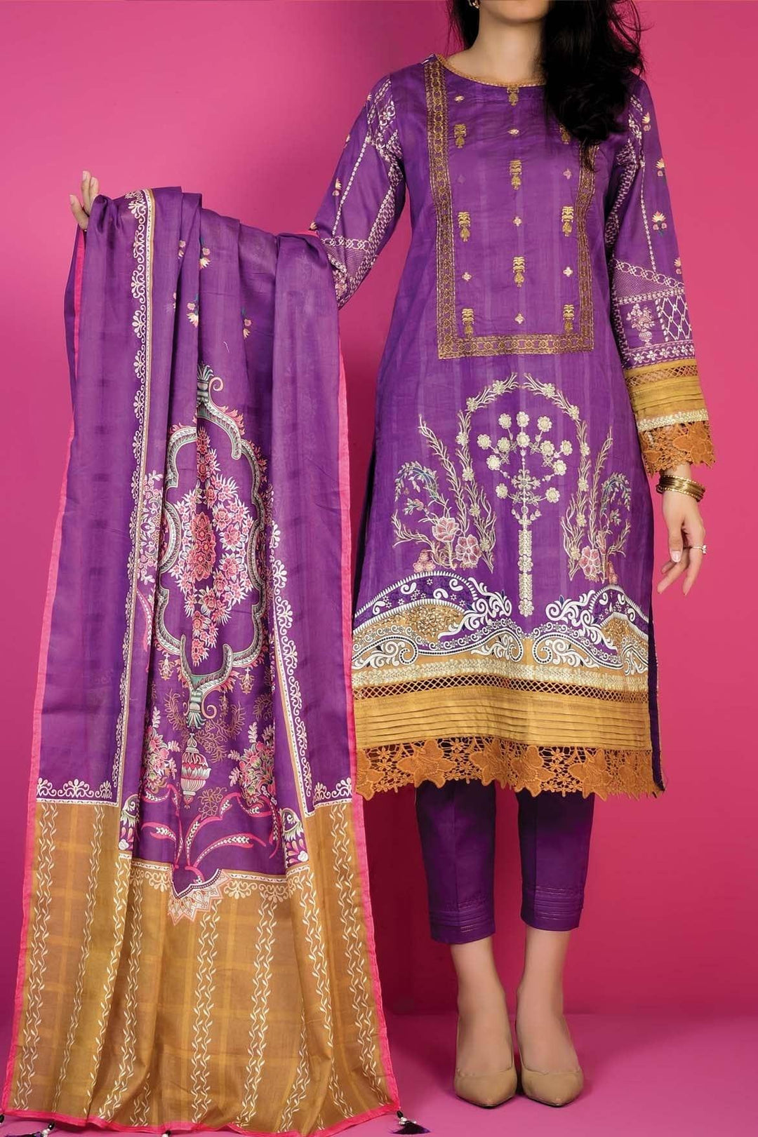 Mizaj - 3 Piece | Unstitched | Embroidered Lawn - S3RL-220170 - Studio by TCS