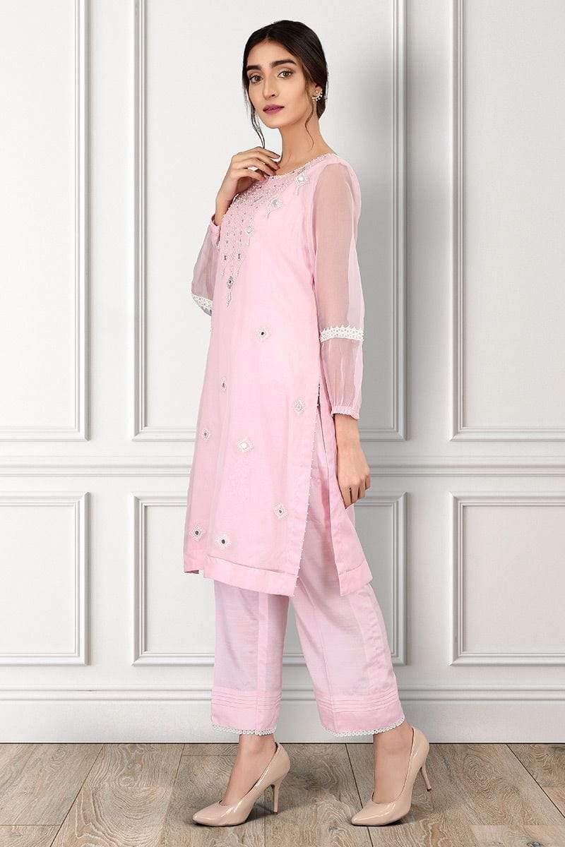 Sadia Aamir - Baby Pink Rosé - SAL-09 - Handwork Embroidered - 1 Piece