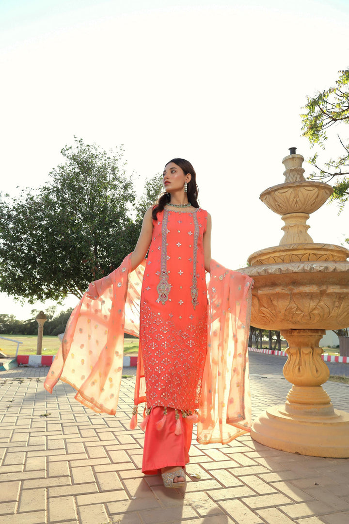 Sadia Aamir - Barq - Embroidered Chiffon - 3 Piece