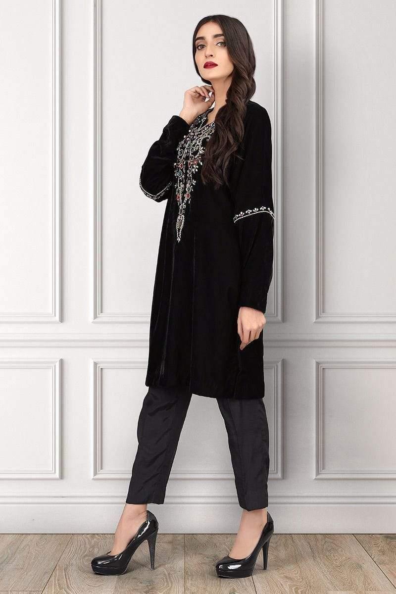 Sadia Aamir - Black Diadem - SAL-04 - Embroidered - 1 Piece