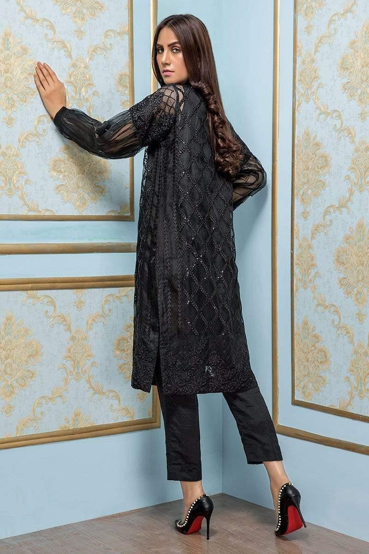 Sadia Aamir - Black Divine - SA-LP03 - Embroidered Organza - 1 Piece