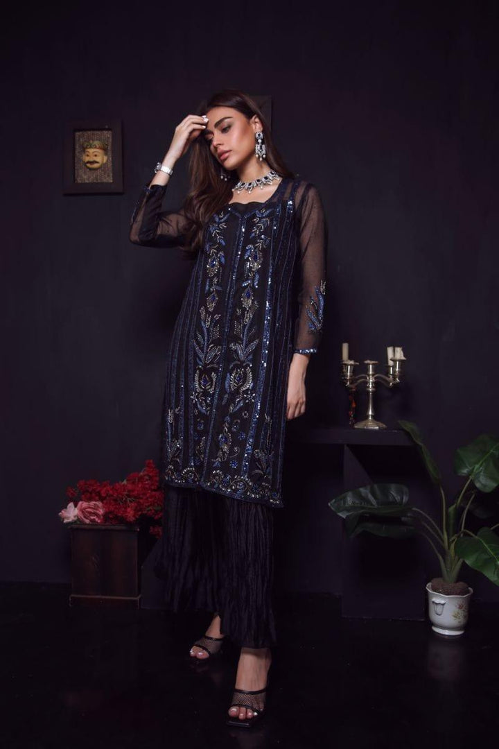 Sadia Aamir - Black Krayr - Organza - 2 Piece