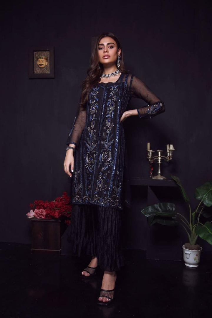 Sadia Aamir - Black Krayr - Organza - 2 Piece