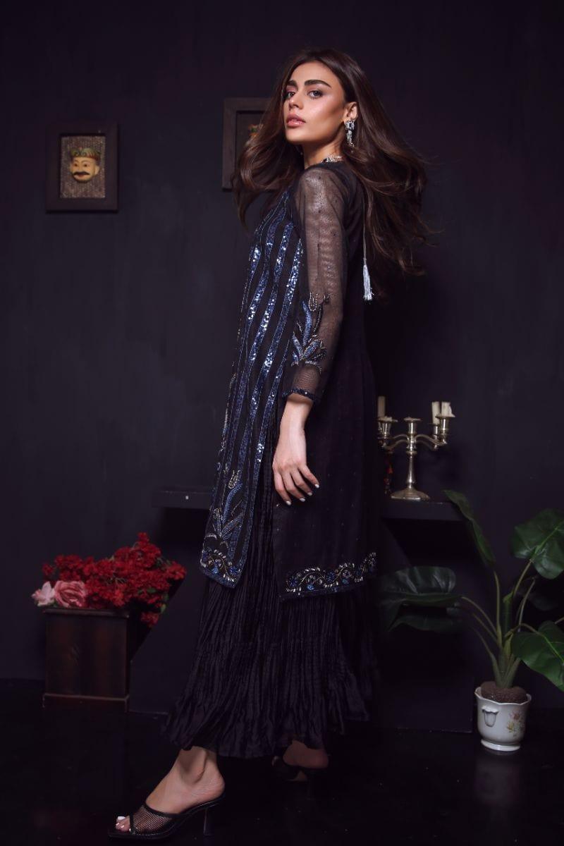 Sadia Aamir - Black Krayr - Organza - 2 Piece