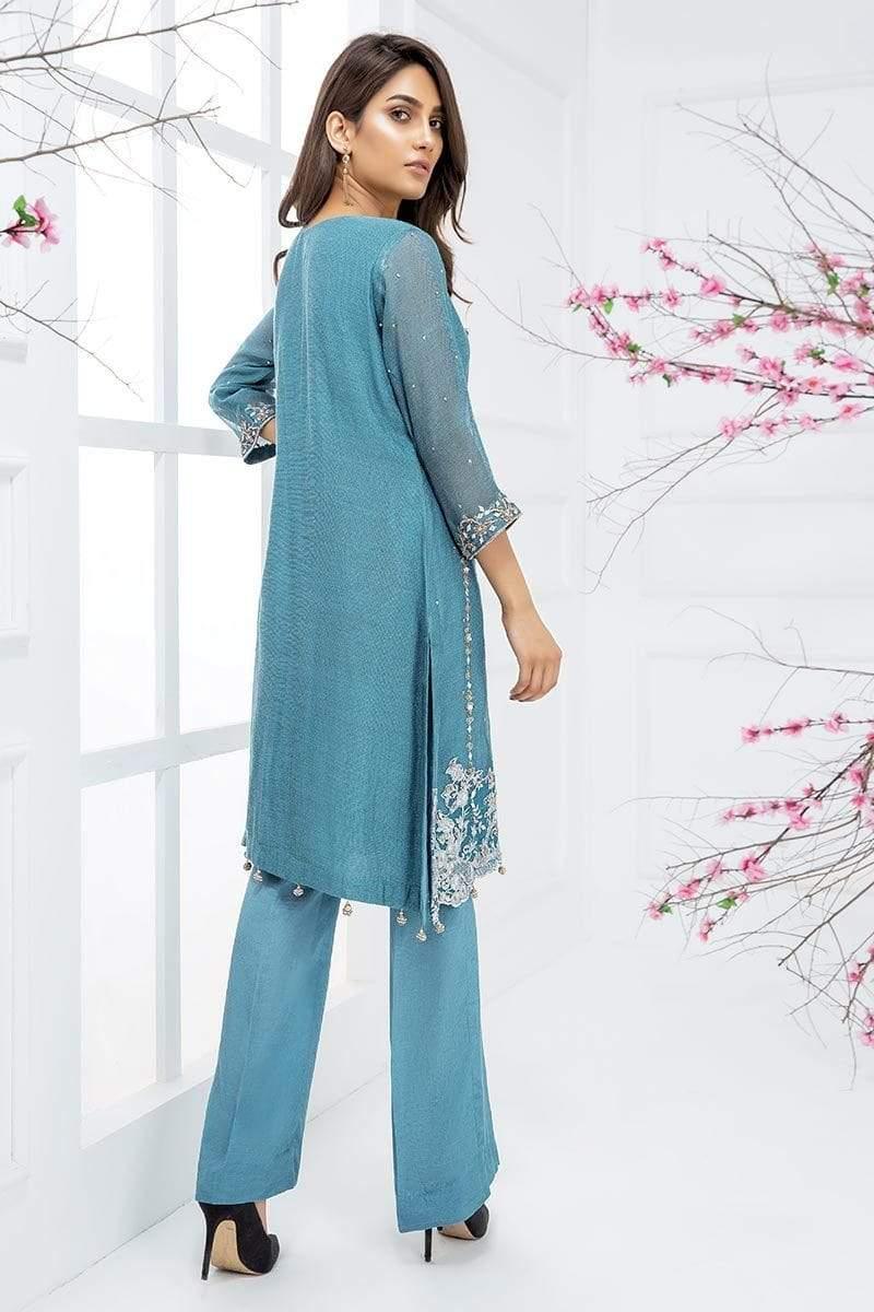 Sadia Aamir - Blue Elegance - SA-LP23 - Khaddi Net - 1 Piece