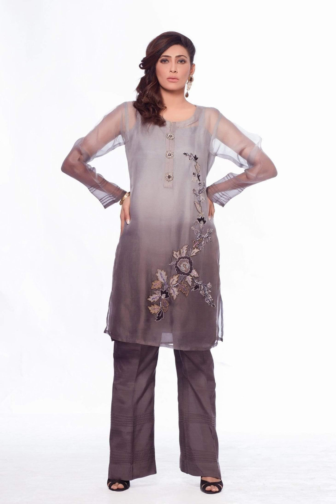 Sadia Aamir - Charcoal Dusky - Embroidered - 1 Piece