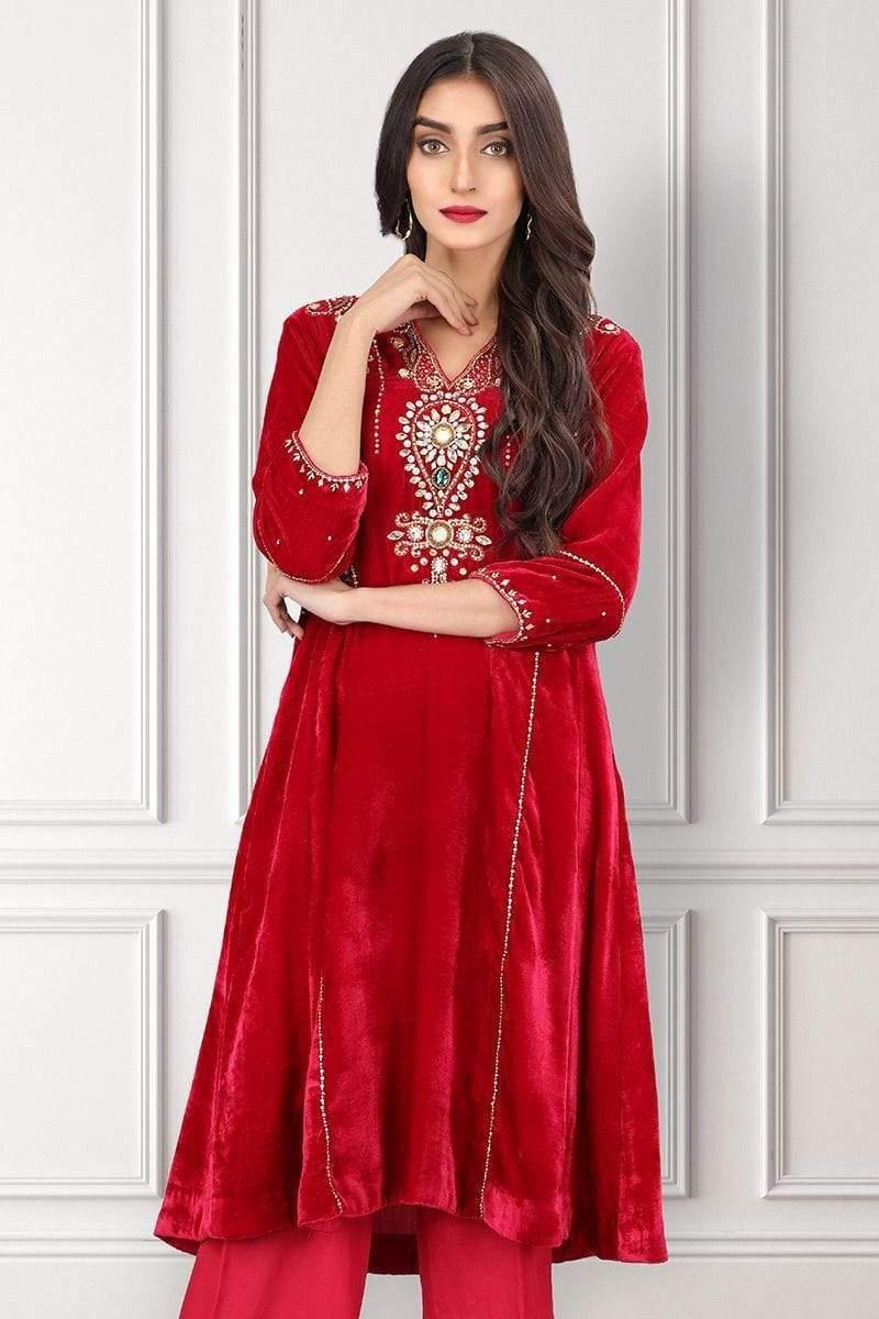 Sadia Aamir - Dark Pink Hurrem - SAL-03 - Embroidered - 1 Piece