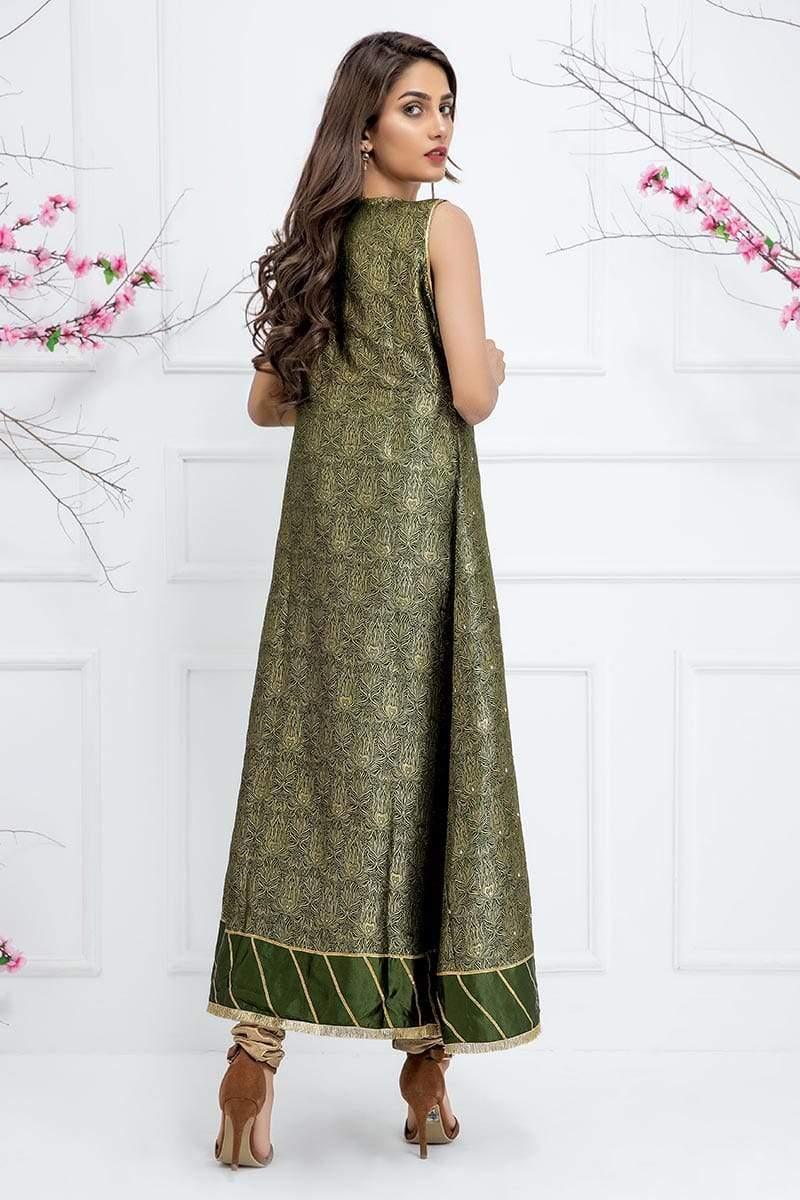 Sadia Aamir - Green Jade Ivy - SA-LP14 - Jamavar Silk - 1 Piece