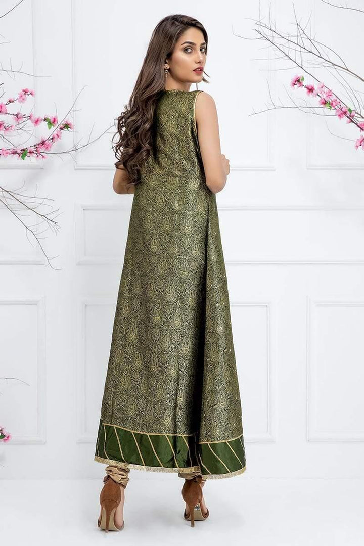 Sadia Aamir - Green Jade Ivy - SA-LP14 - Jamavar Silk - 1 Piece