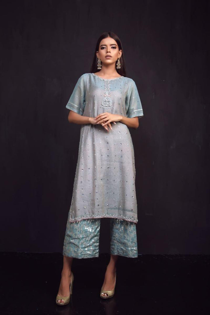 Sadia Aamir - Grey and Pink Sahar - Khaddi Cotton - 3 Piece