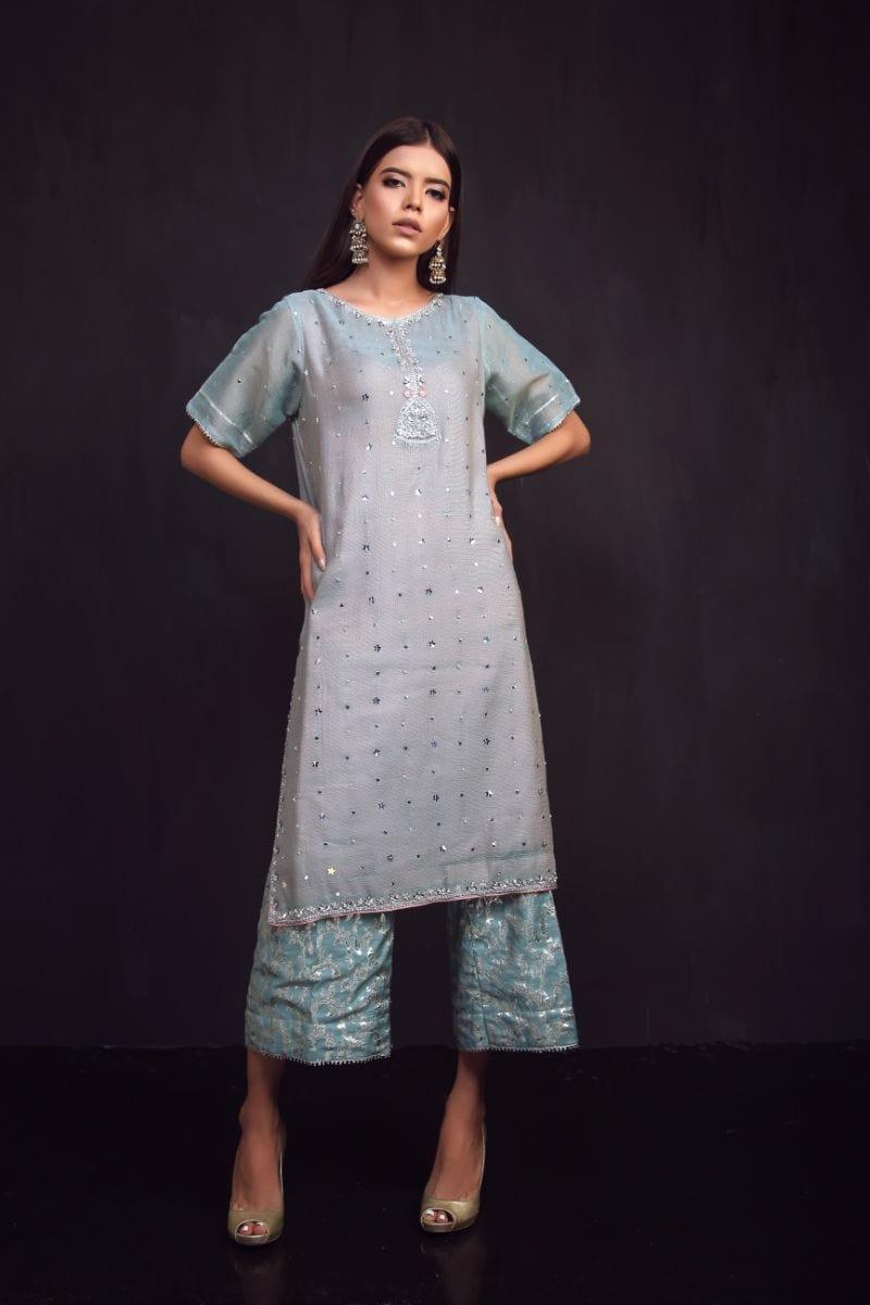 Sadia Aamir - Grey and Pink Sahar - Khaddi Cotton - 3 Piece