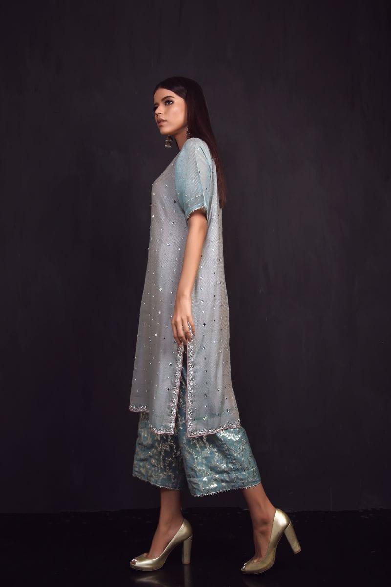 Sadia Aamir - Grey and Pink Sahar - Khaddi Cotton - 3 Piece