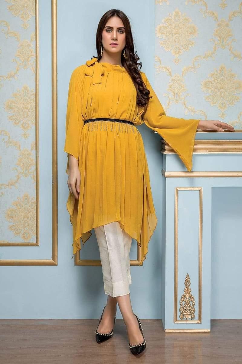 Sadia Aamir - Mustard Sun Dune - SA-LP11 - Georgette - 1 Piece