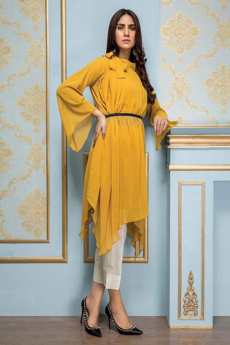 Sadia Aamir - Mustard Sun Dune - SA-LP11 - Georgette - 1 Piece
