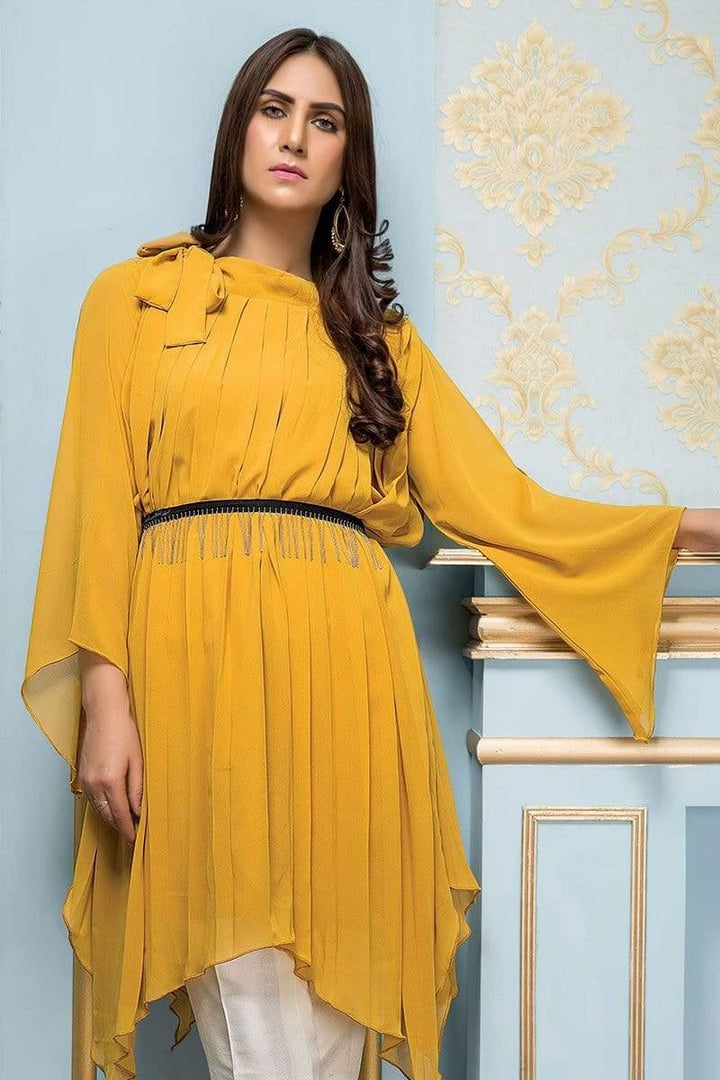 Sadia Aamir - Mustard Sun Dune - SA-LP11 - Georgette - 1 Piece