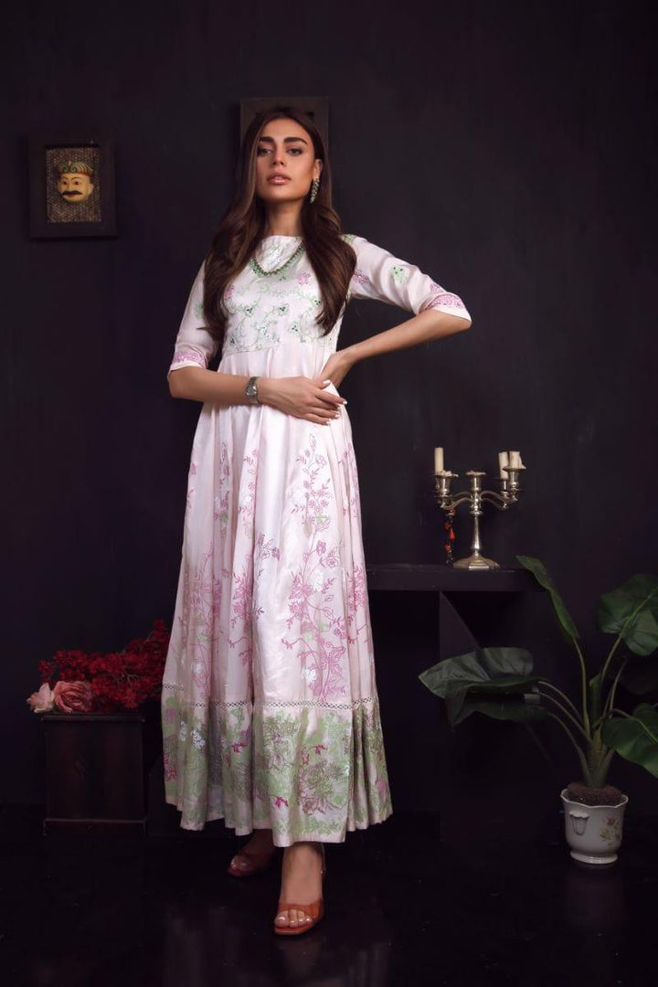 Sadia Aamir - Powder Pink Vasl - Block Print - 1 Piece