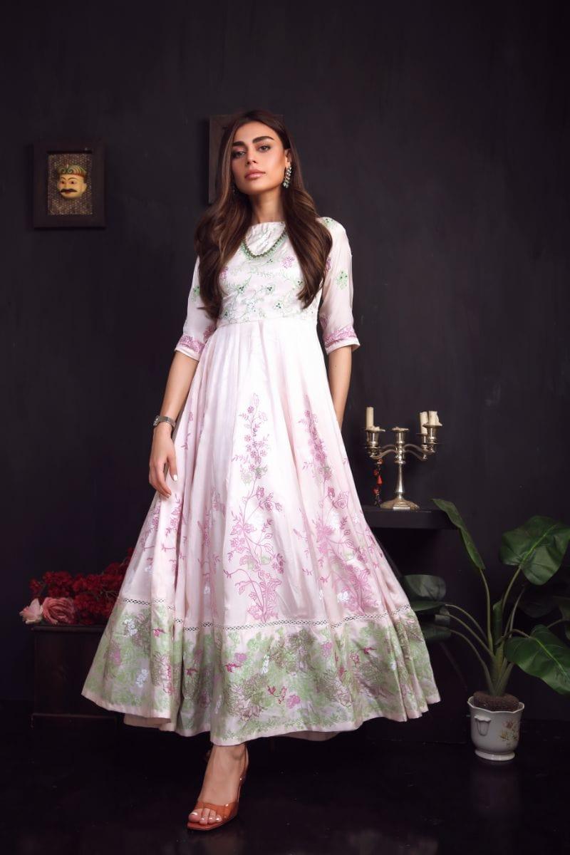 Sadia Aamir - Powder Pink Vasl - Block Print - 1 Piece
