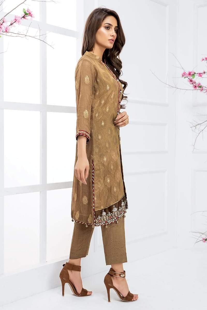 Sadia Aamir - Red Divine Elegance - SA-LP16 - Jamavar Silk - 1 Piece