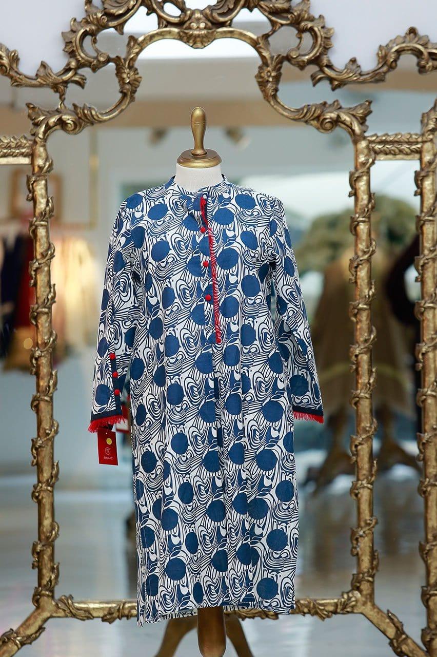 Sanam Chaudhri - Blue and White Shirt