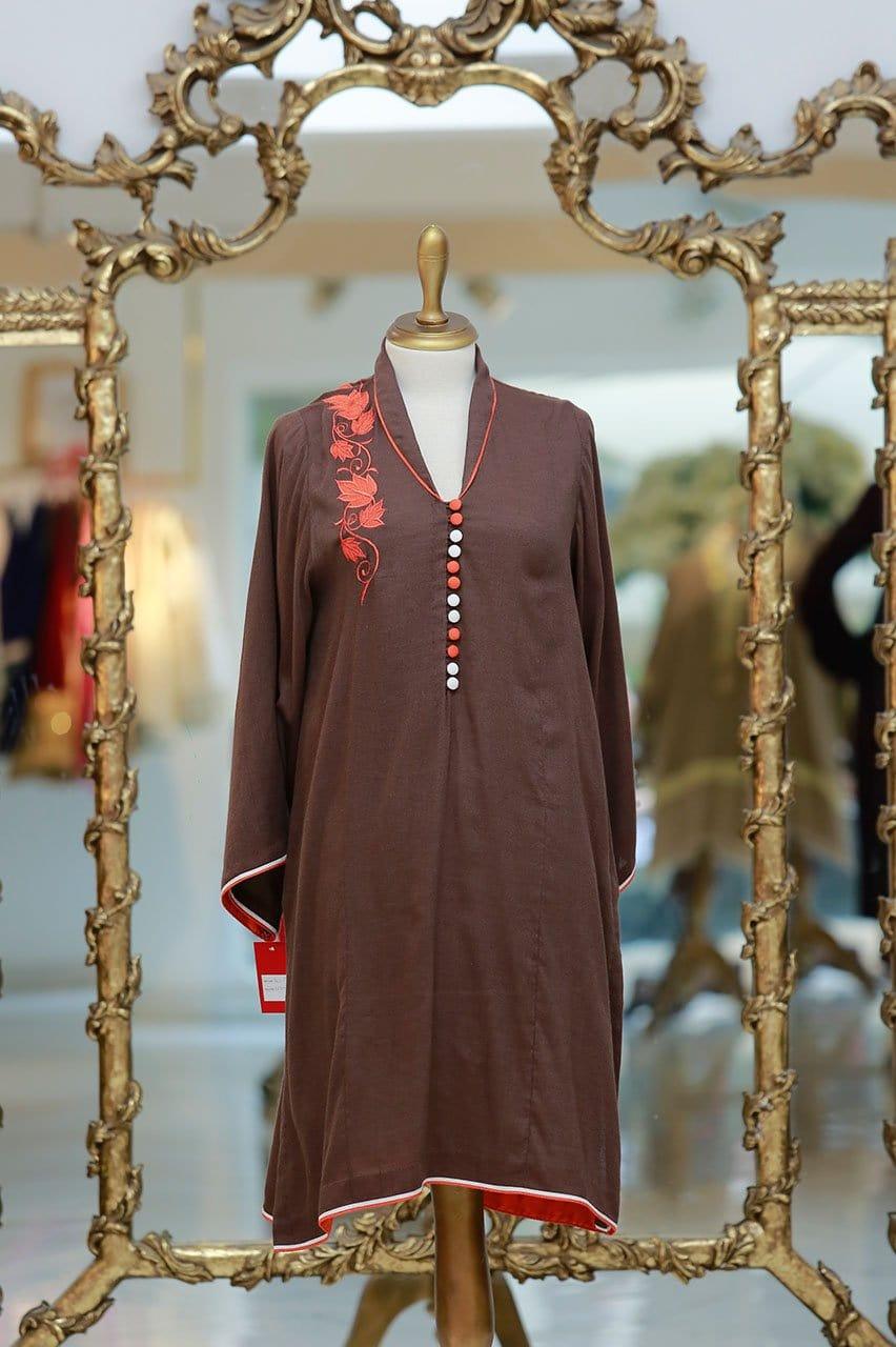 Sanam Chaudhri - Dark Brown Shirt