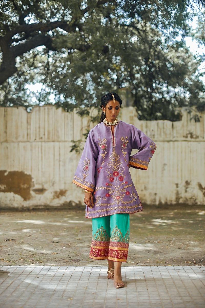 Sanam Chaudhri - Kasni Raw Silk Shirt and Izaar