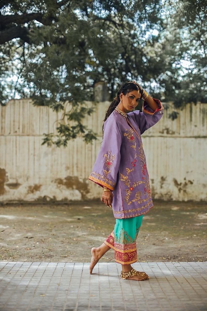 Sanam Chaudhri - Kasni Raw Silk Shirt and Izaar