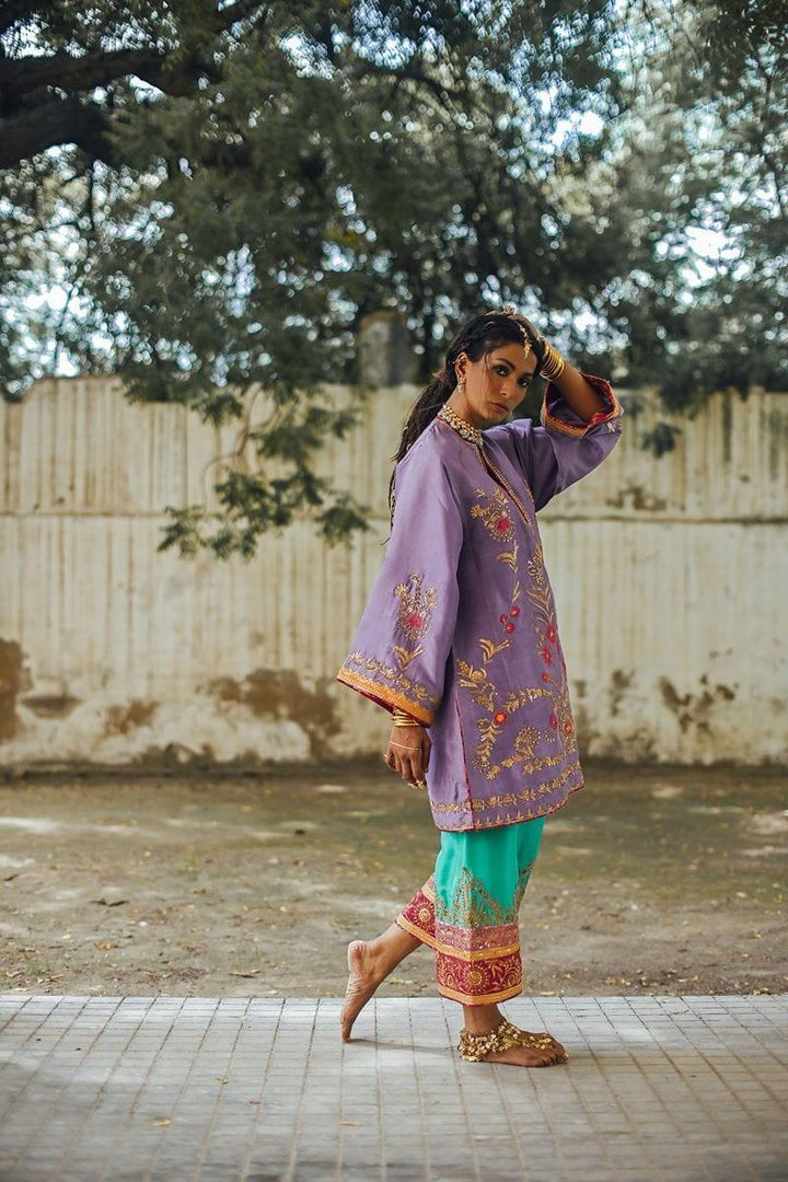 Sanam Chaudhri - Kasni Raw Silk Shirt and Izaar
