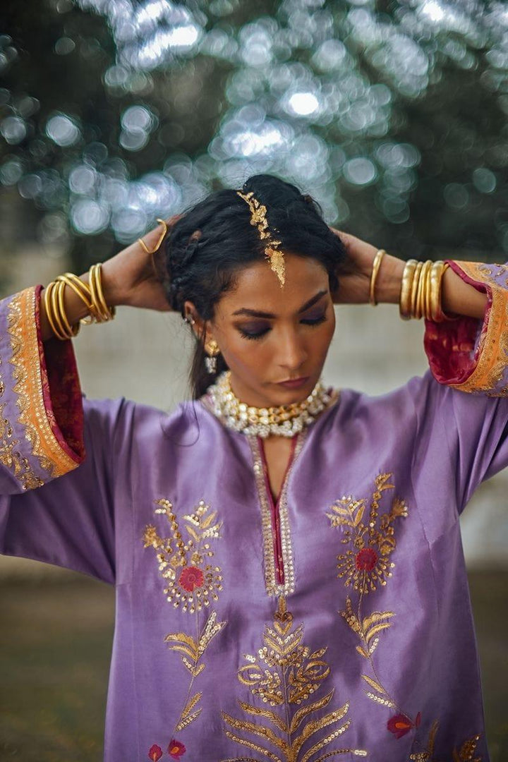 Sanam Chaudhri - Kasni Raw Silk Shirt and Izaar