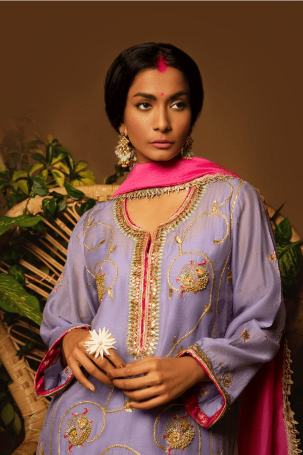 Sanam Chaudhri - Kora Silk Embroidered 3 Piece