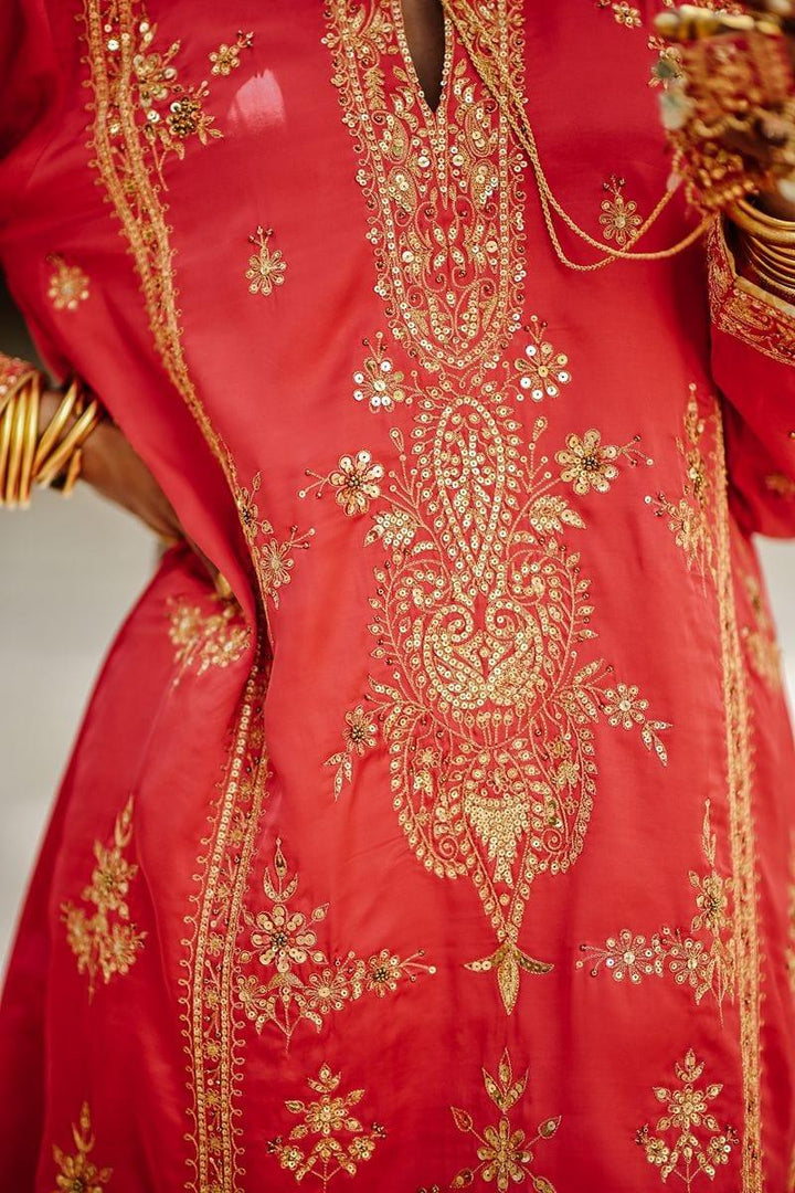 Sanam Chaudhri - Raw Silk Shirt and Dhoti Shalwar