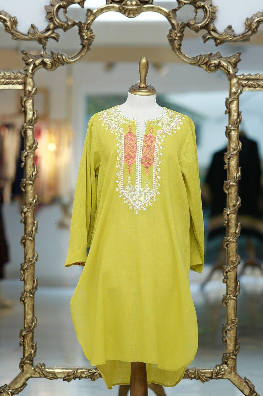 Sanam Chaudhri - Yellow Embroidered Shirt