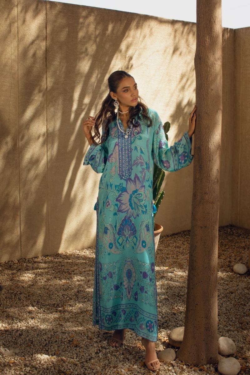 Shehrnaz - Blue Digital Printed Shirt - SHK-1070