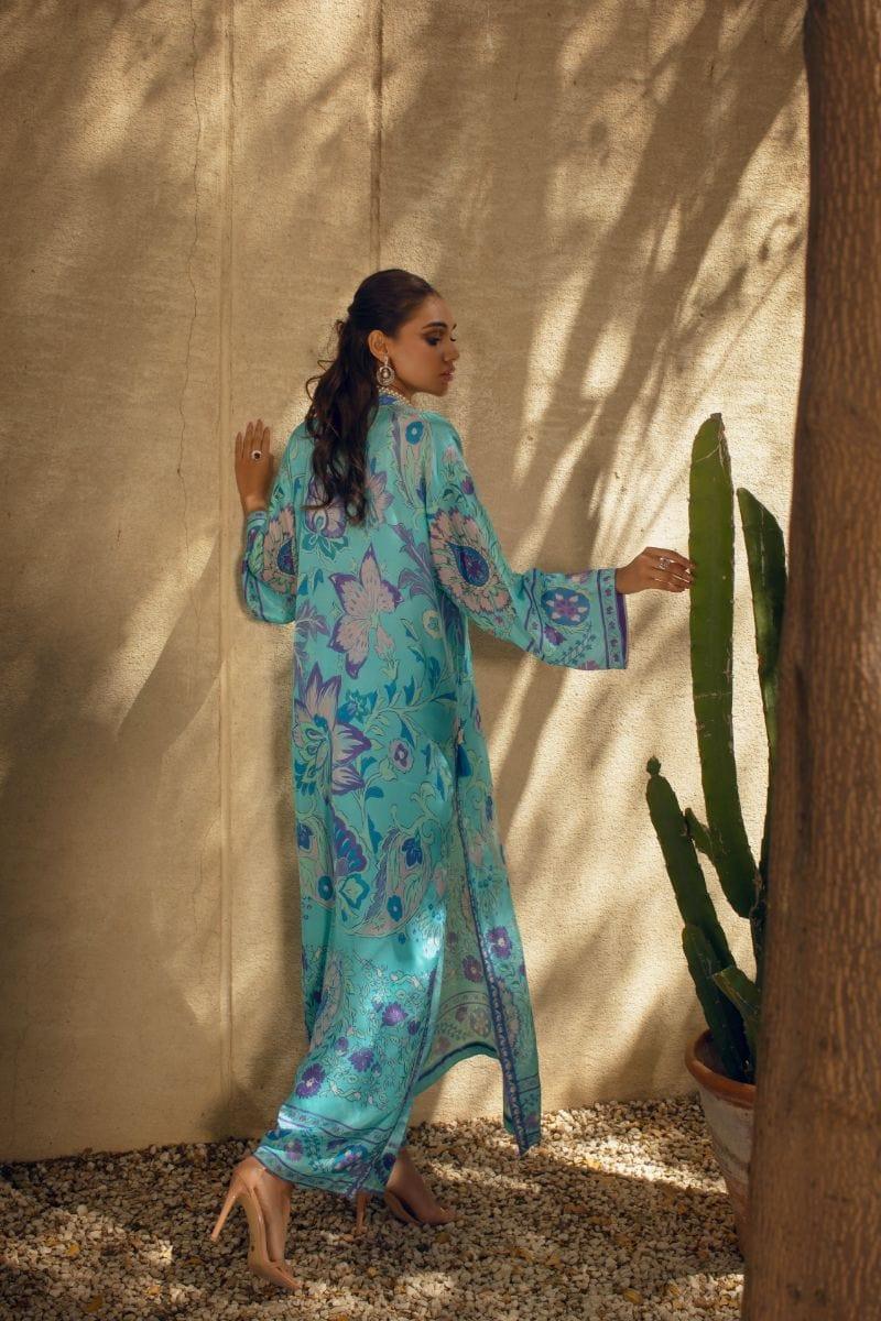 Shehrnaz - Blue Digital Printed Shirt - SHK-1070