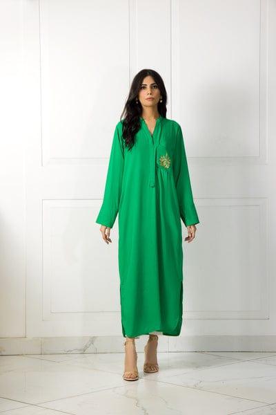 Shehrnaz - Lime Green Irish Linen Shirt  - SHK-1055