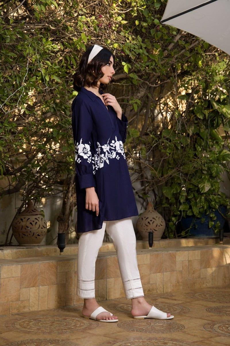Shehrnaz - Navy Blue Top - SHK-1057
