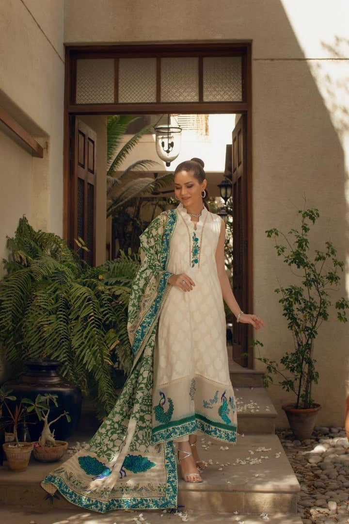 Shehrnaz - Off-White Dhakai Cotton Shirt - SHK-1080