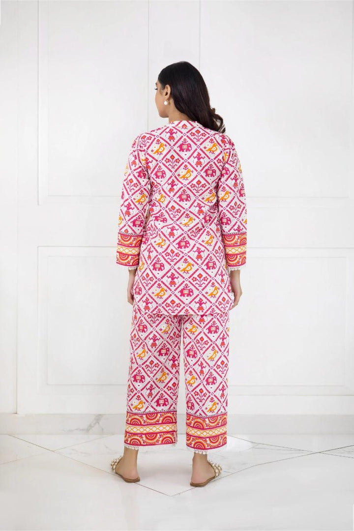Shehrnaz-SHK 1013 - White - Screen Print - 2 Piece