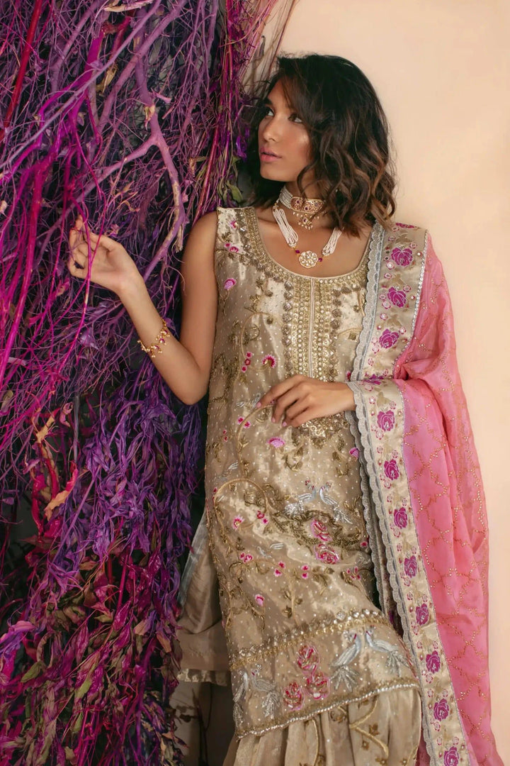 Shehrnaz - SHK-1021 - Gold - 3 Piece