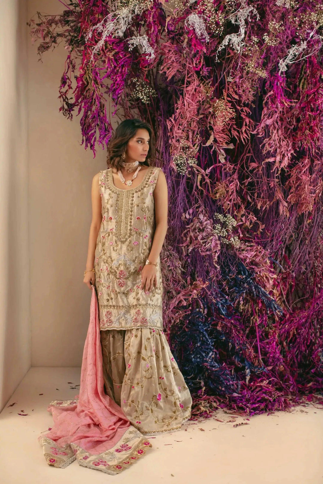 Shehrnaz - SHK-1021 - Gold - 3 Piece