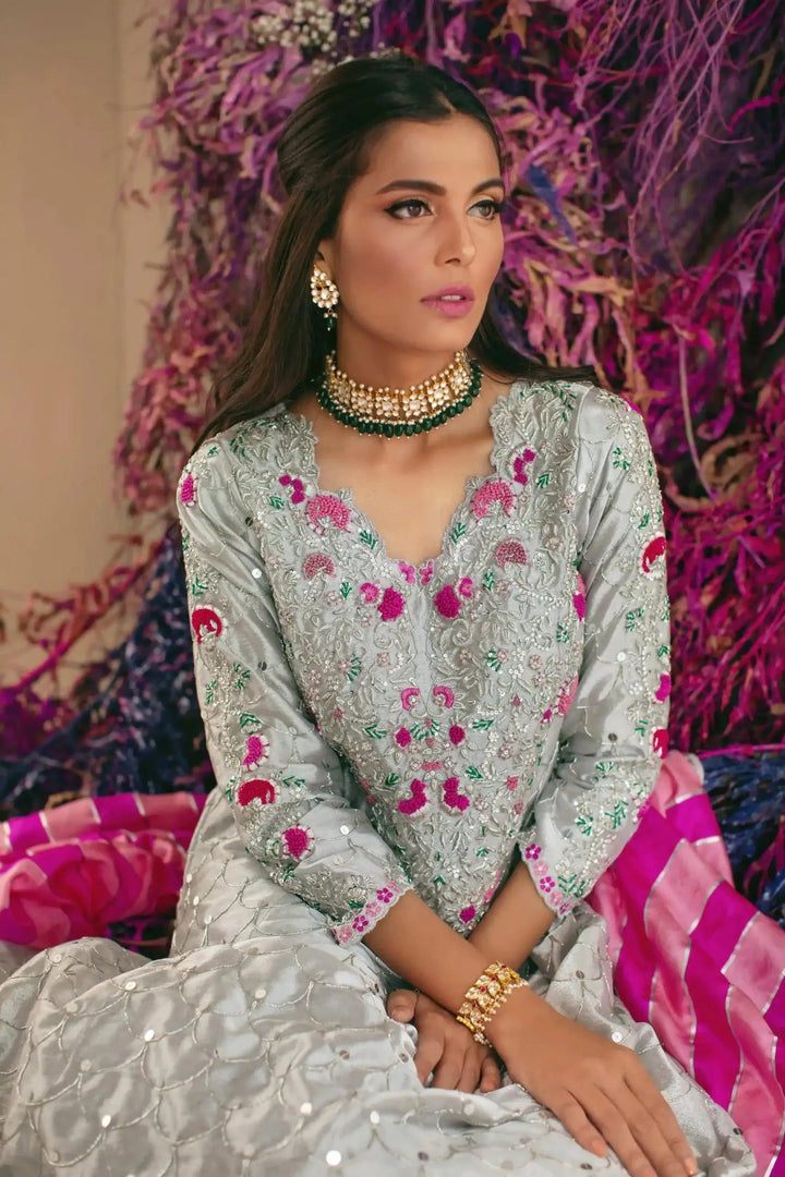 Shehrnaz - SHK-1023 - Silver - Anarkali - 3 Piece