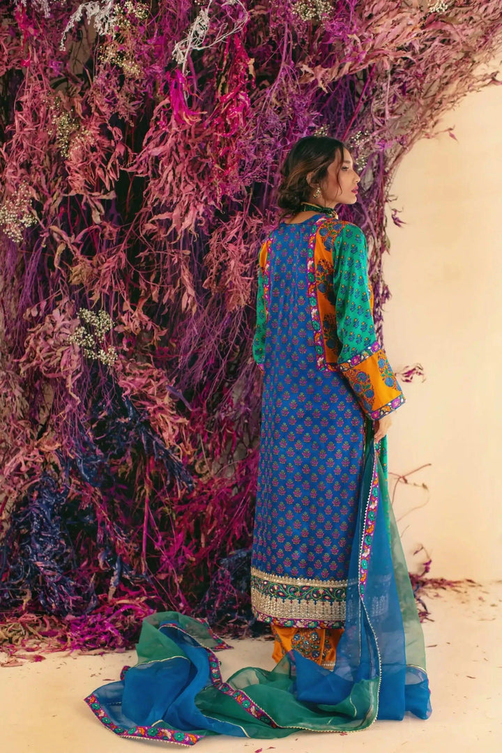 Shehrnaz - SHK-1025 - Emerald Green - Block Print - 3 Piece