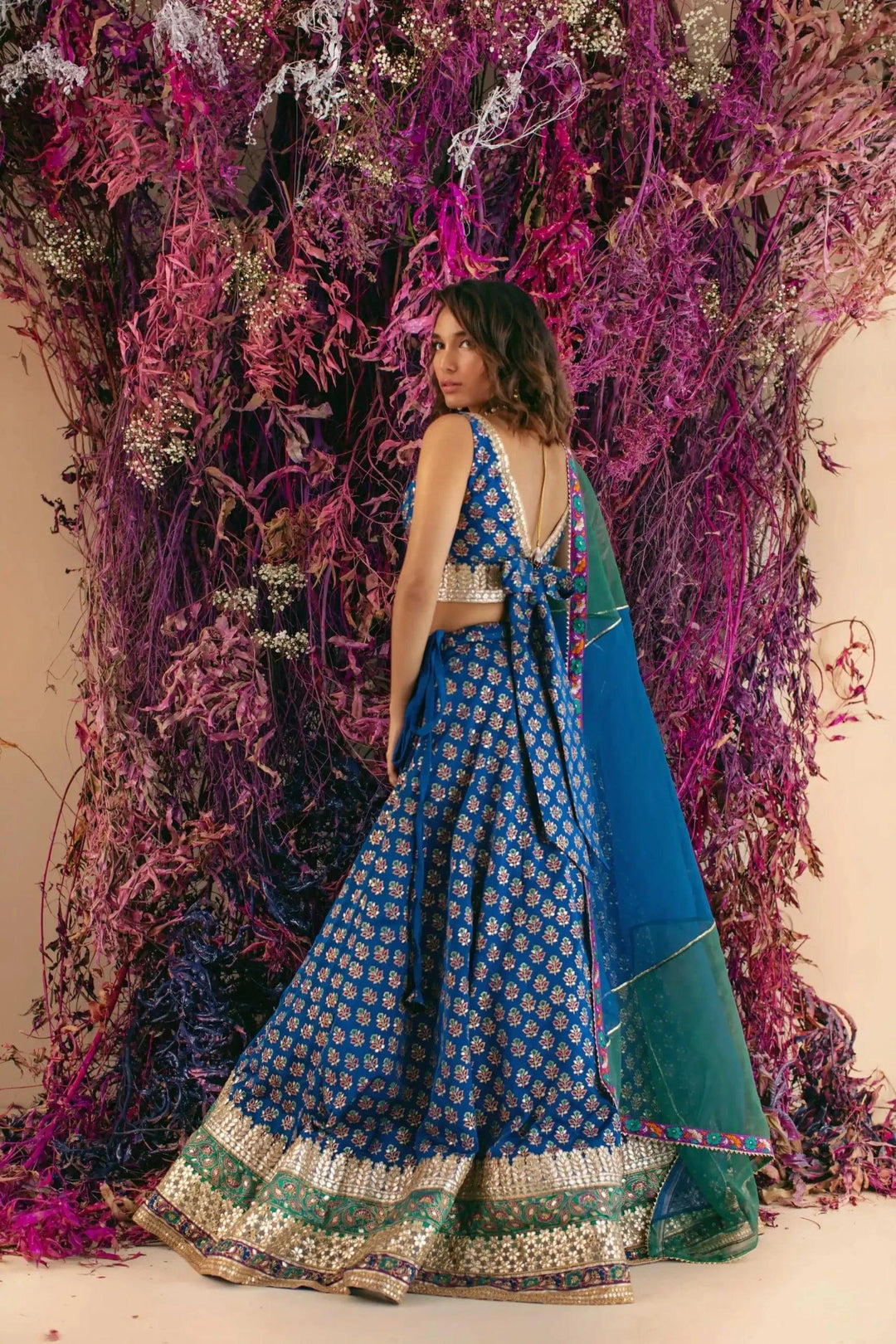 Shehrnaz - SHK-1027 - Blue - Lehenga - 3 Piece