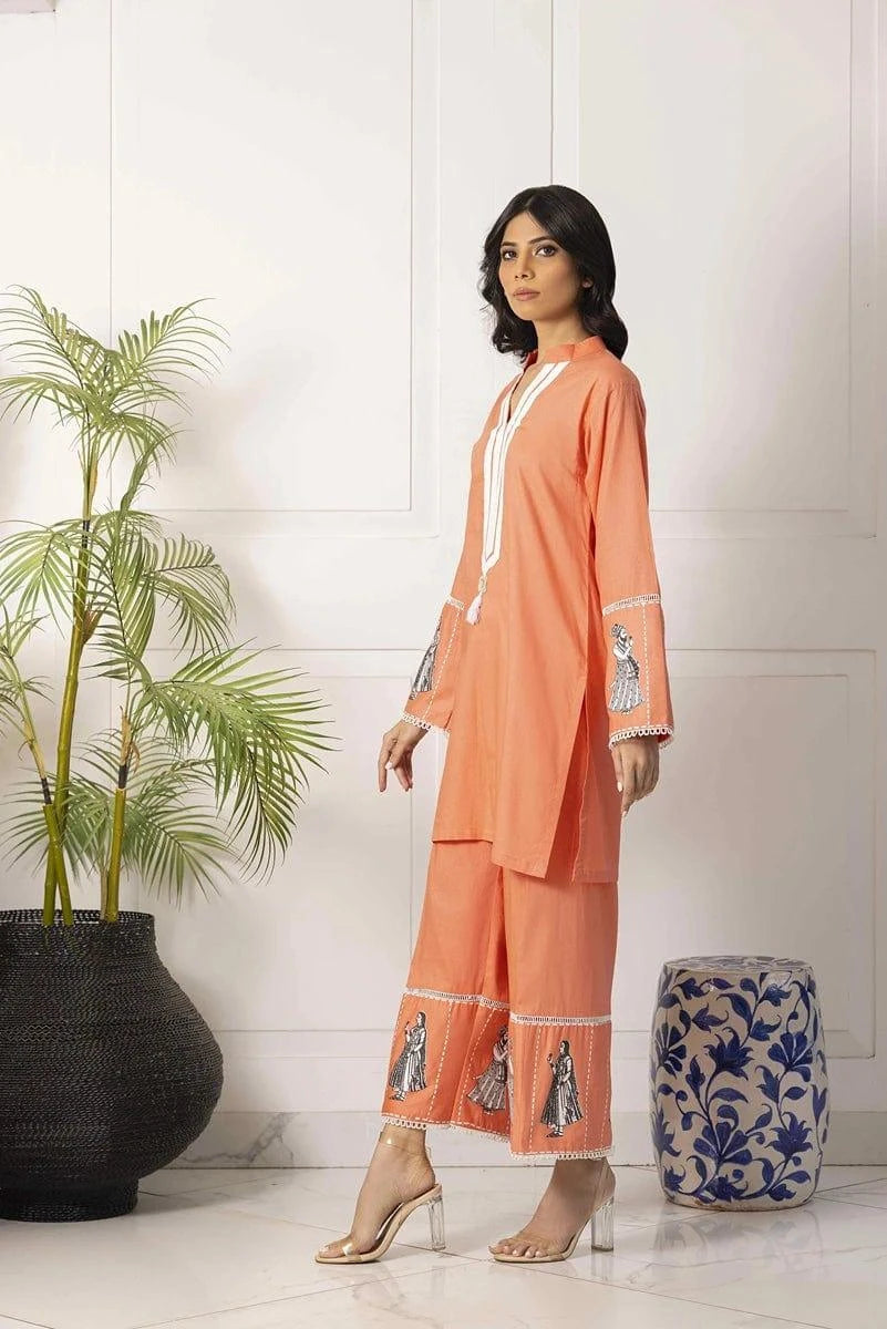 Shehrnaz - SHK-1034 - Off White - Block Print - 2 Piece