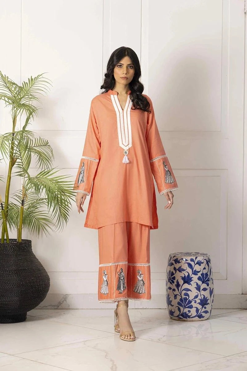 Shehrnaz - SHK-1034 - Off White - Block Print - 2 Piece