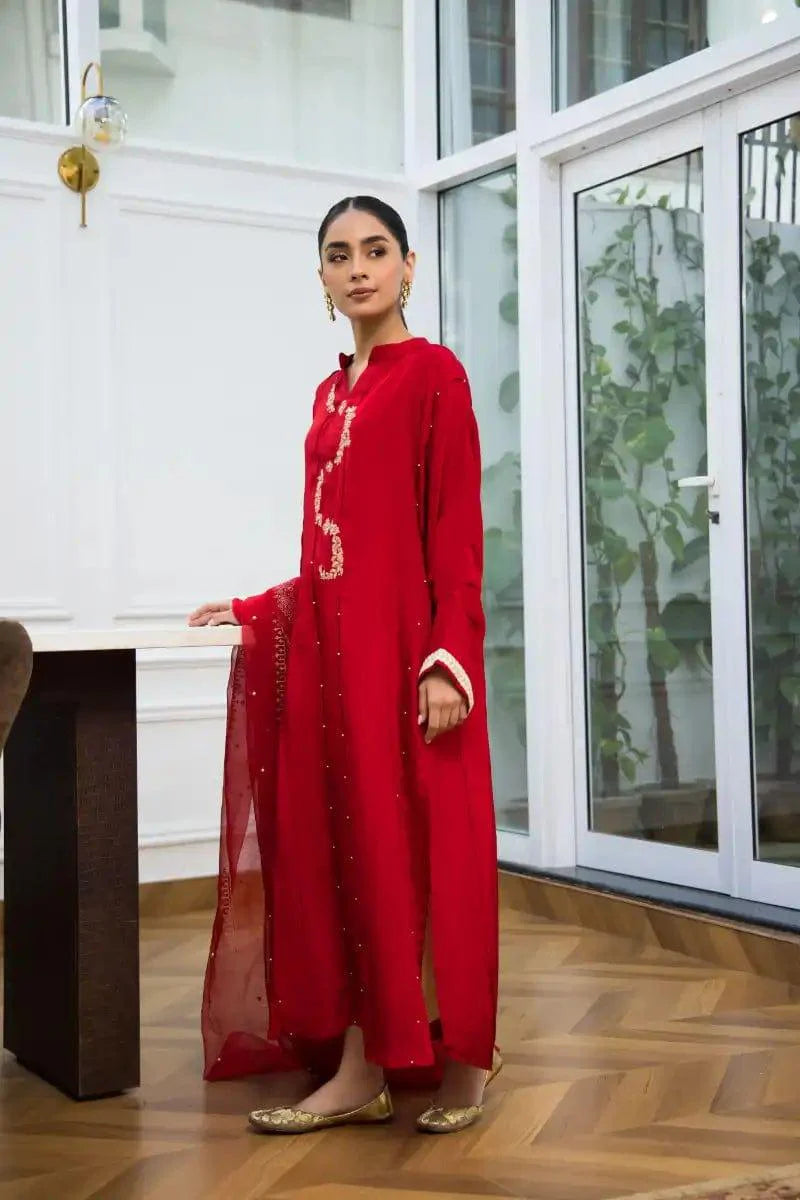 Shehrnaz - SHK-1082 - 3 Piece - Red