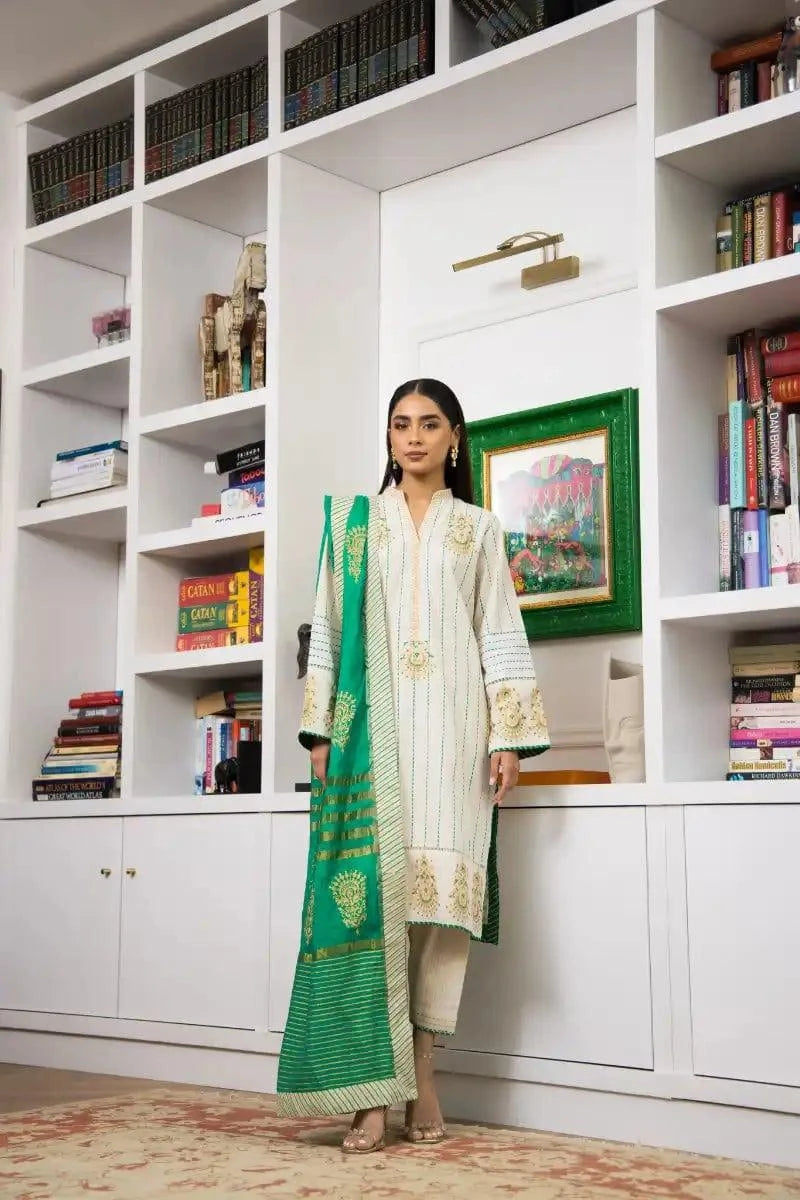 Shehrnaz - SHK-1112  - 3 Piece - Off White