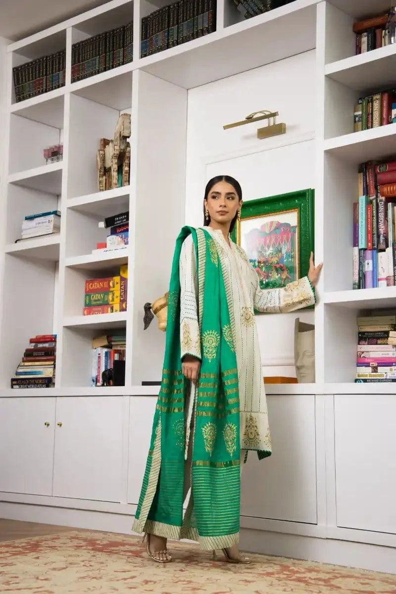 Shehrnaz - SHK-1112  - 3 Piece - Off White